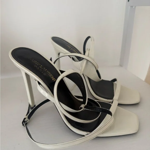 YSL white leather heels - Picture 2 of 6
